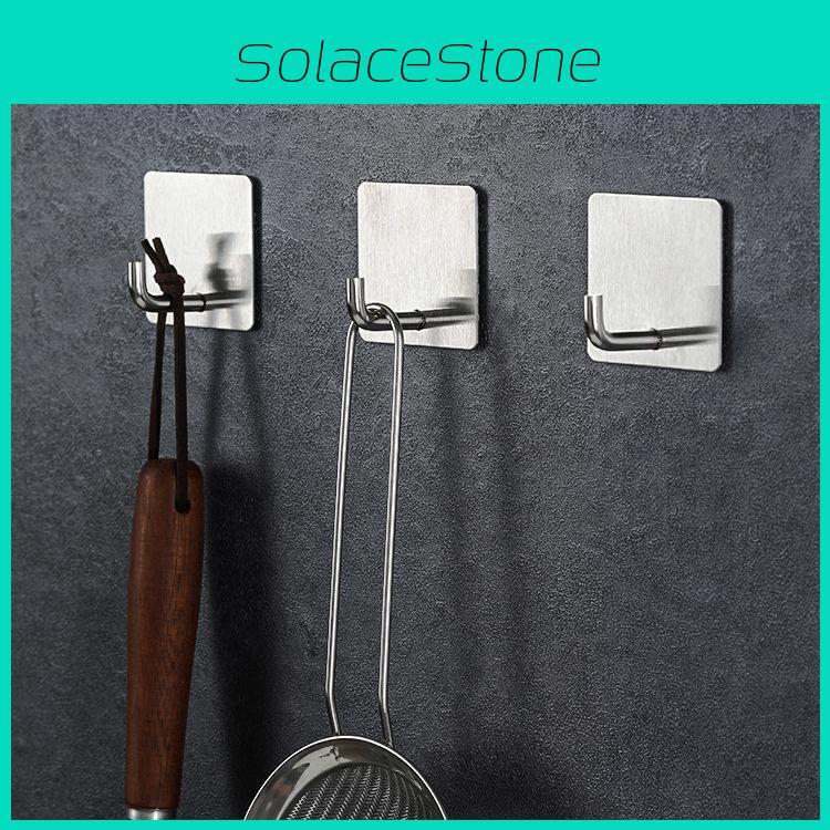 Adhesive Durable Hooks Set With Stainless Steel Finish For Wall Tool Storage