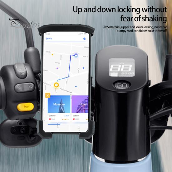 Handyhalter Navigationshalterung Ein-Klick-Schnellverriegelung 360 Grad Drehung Anti-Schüttel Auto-Halterung Weitgehend Kompatibel Lenker Handyhalter