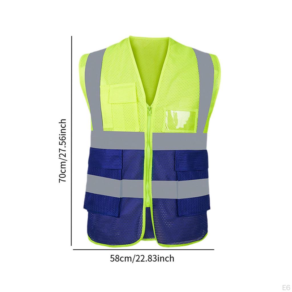 Reflektierende Sicherheitsweste, gut sichtbar, leicht zu tragen, mehrere Taschen, für ehrenamtliches Personal im Sportlager
