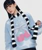KIRSH X Pitu Mohair Stripe Mini Scarf [White]
