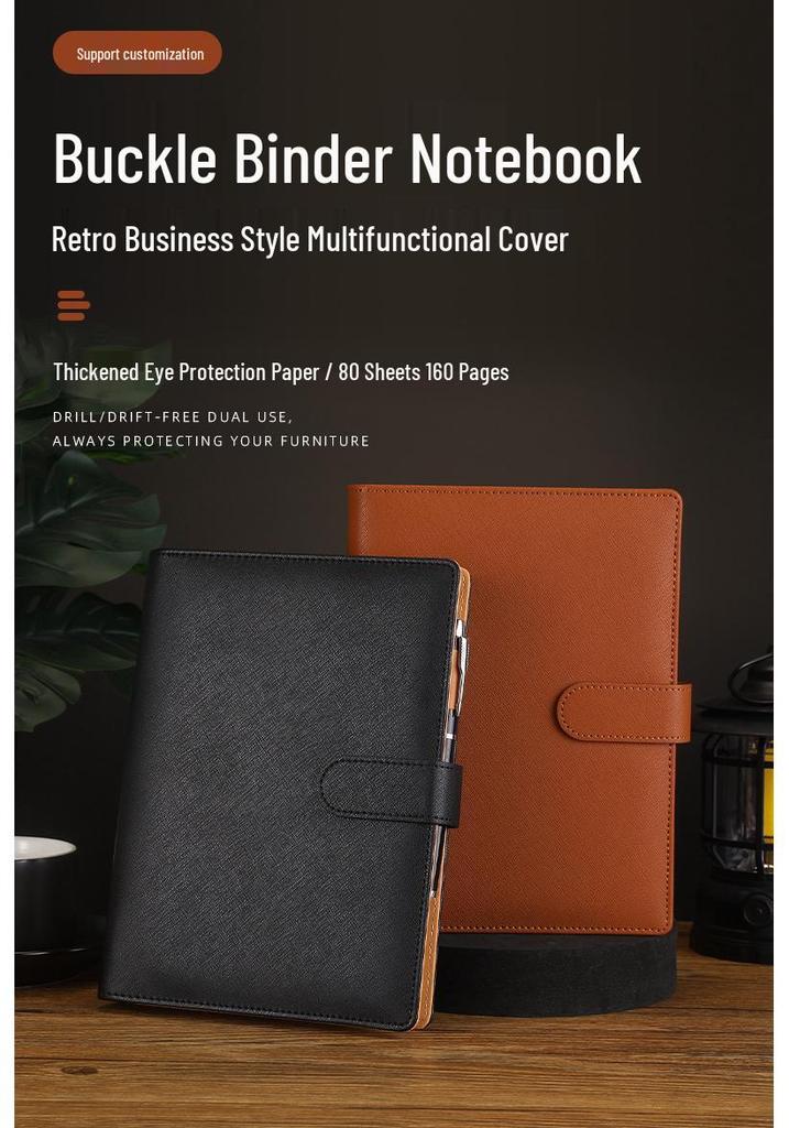 Custom Logo Retro A5 Business Notebook with Multi-Functional Cover