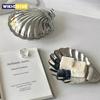 Shell Shape Stainless Steel Dish Plate Metal Cheese Dessert Dish Plate Tableware Storage Jewelry Plate Table Decoration