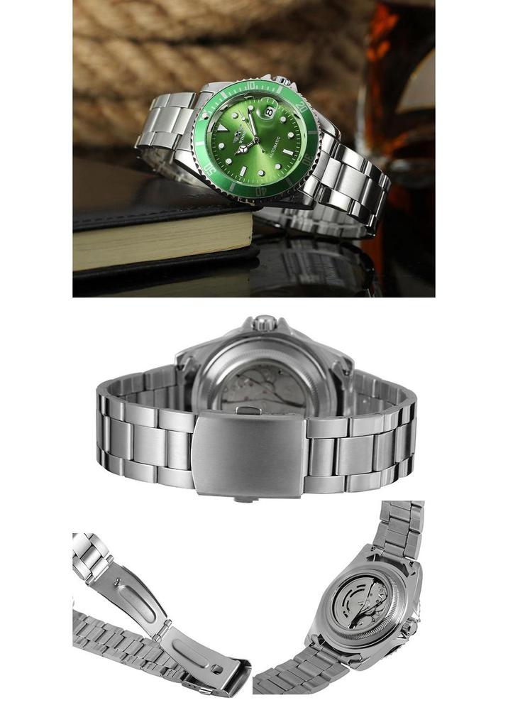 WINNER Classic Green Automatic Waterproof Mechanical Watch for Men & Women