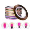 Mixed Color Nail Striping Tape Decals 3D Nail Art Foil Tips 10pcs Set for DIY Nail Decorations