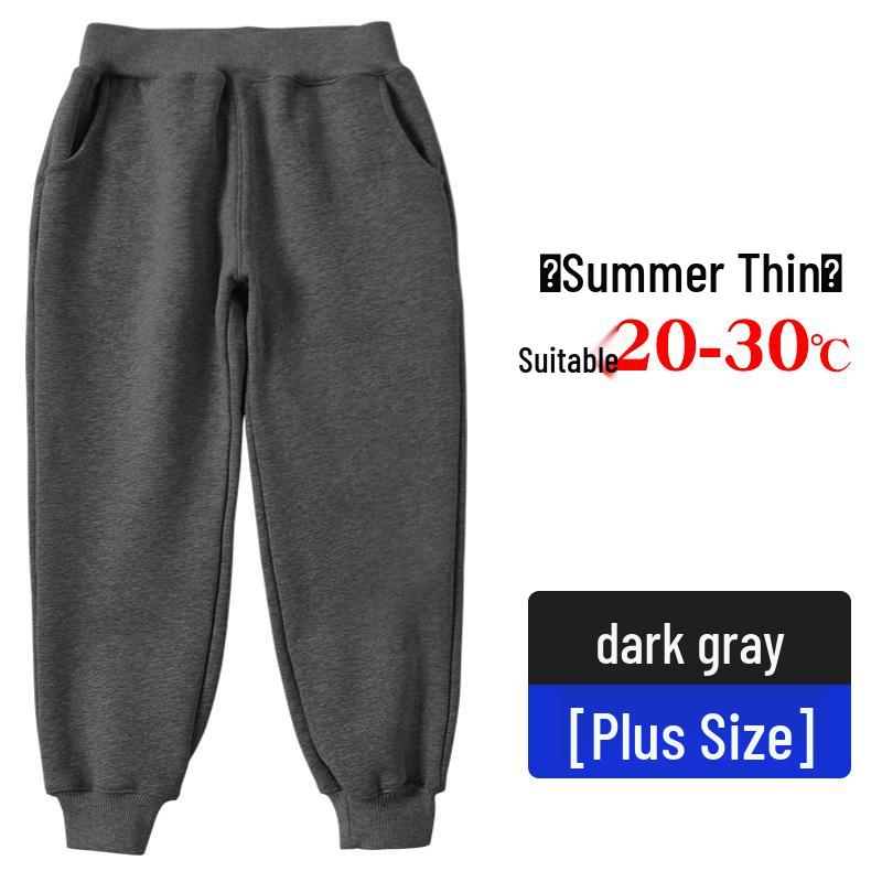 Fat Boy Gray Cotton Summer Sweatpants for Boys - Loose Straight-Leg School Uniform Pants, Navy Blue