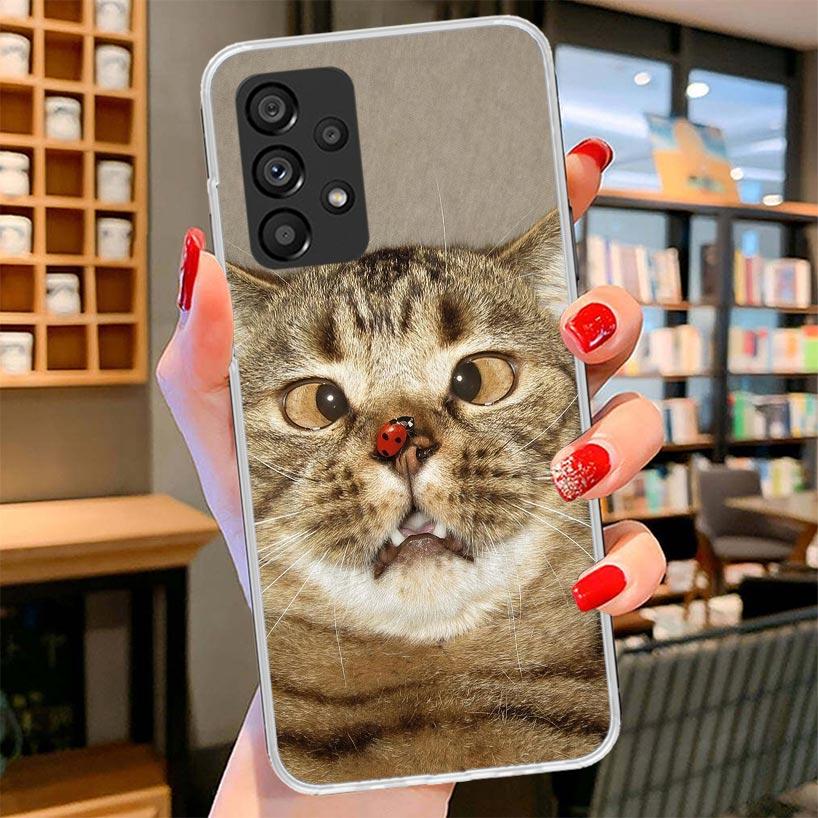 Pet Cat Funny Memes Phone Case For Samsung Galaxy A12 A22 A32 A52 A72 A02S Phone Case Note 20 Ultra 10 S10 Plus A51 A71 A50S A20