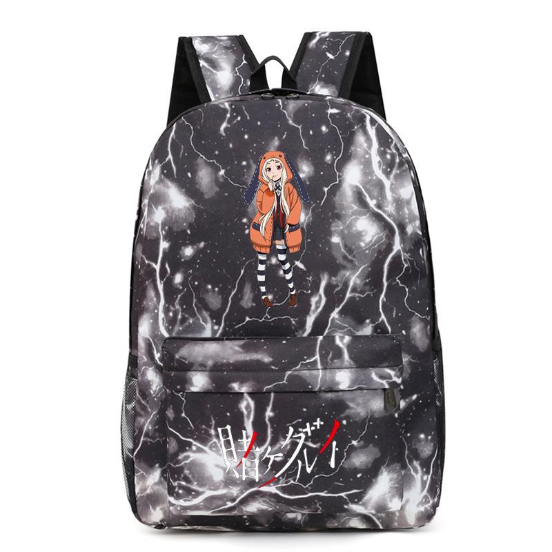 Kakegurui Anime Backpack Multipurpose USB Headphone Port Large Capacity School Bag Yumeko Jabami Cosplay Daypack