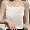 Satynowa kamizelka na ramiączkach, damski biały garnitur z letnim satynowym topem, jednolity kolor, luźny, swobodny top na ramiączkach