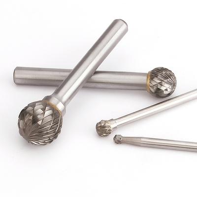 YG8 Alloy Rotary File 1Pcs Round D-type Double Slot Tungsten Steel Wood Carving Grinding Head 3mm 4mm 5mm 8mm 10mm 16mm Diameter