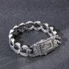 Bracciale Moda Retrò Colore Argento Creativo Personalità Stile Punk Uomo Bracciale Charm Fuso