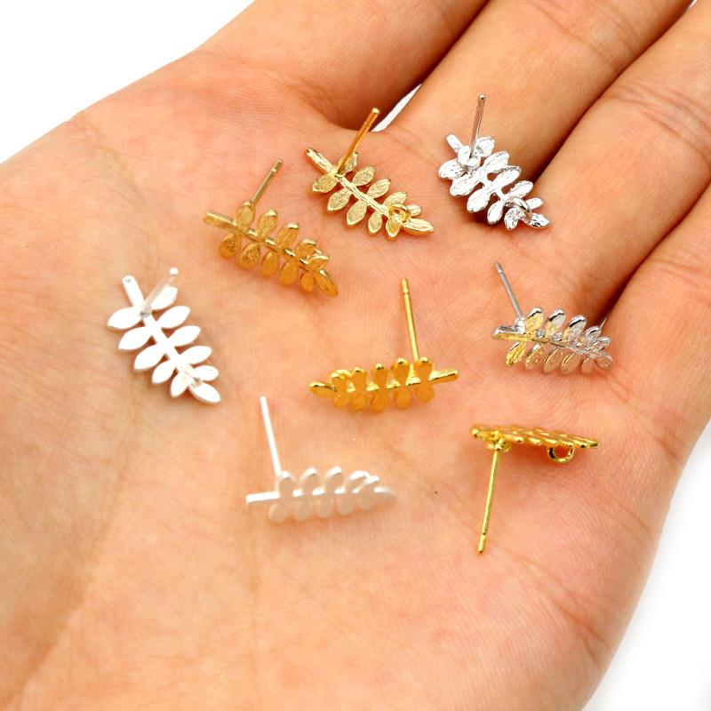 6-10pcs Brass Metal Flower Studs Earrings Pins DIY Earrings Stud Hooks Jewelry Making Accessories Findings