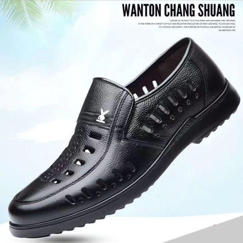 Summer new soft leather beanie shoes business men's casual leather shoes men's shoes men's derby shoes