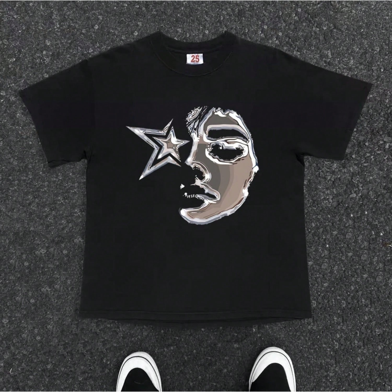 BOOMBAP American Retro Style T-Shirt Oversize Original Hip-Hop Style Graffiti Print Top S разноцветный