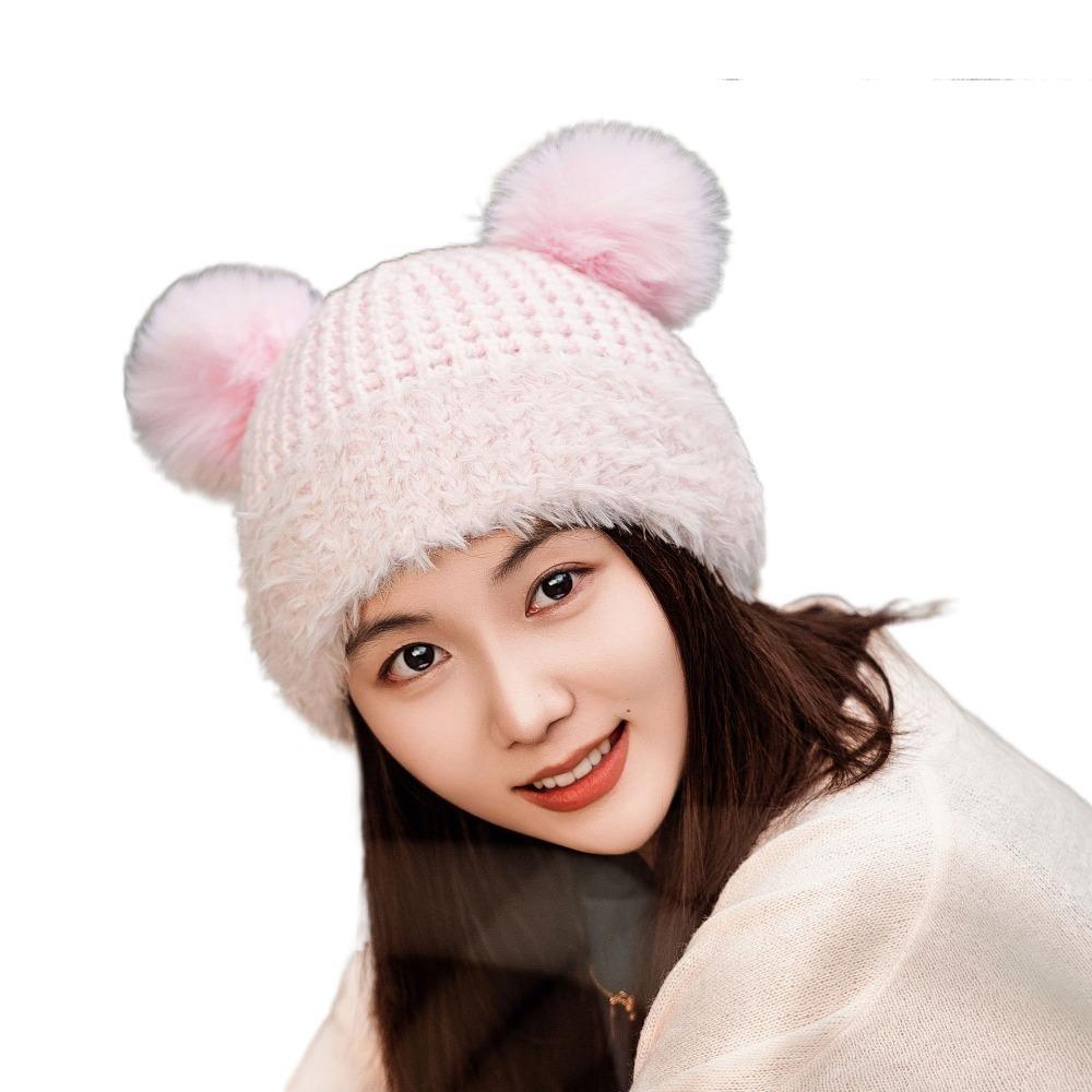 Wool Style Children's Hats Plush Warm Hat Fashionable Knitting Hat  Unisex