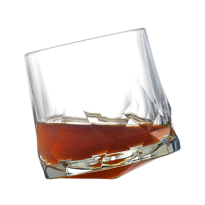 Famous Brand Ocean Top Whisky Tumbler Glass Diamond Prismatic Cut Thick Heavy Whiskey Rock Cup Beer Glasses Spinning Wineglass