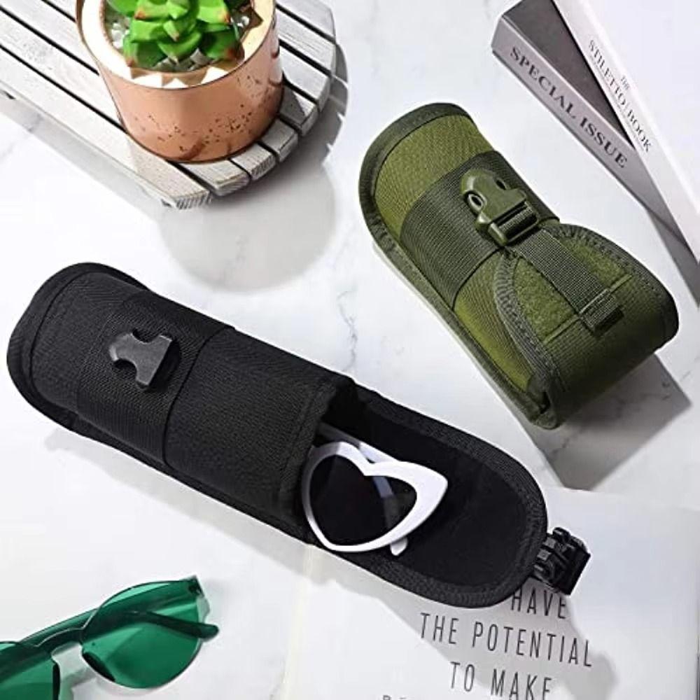 Quick Release Hook Sunglasses Storage Box Portable Eyeglasses Case Bag  Outdoor Use
