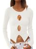 Women's Autumn Sexy Navel Top Ribbed Knit Pullover Jumper Slimming Blend Women Office Commute Comfortable and Versatile Undercoat Long Sleeves Sweater
