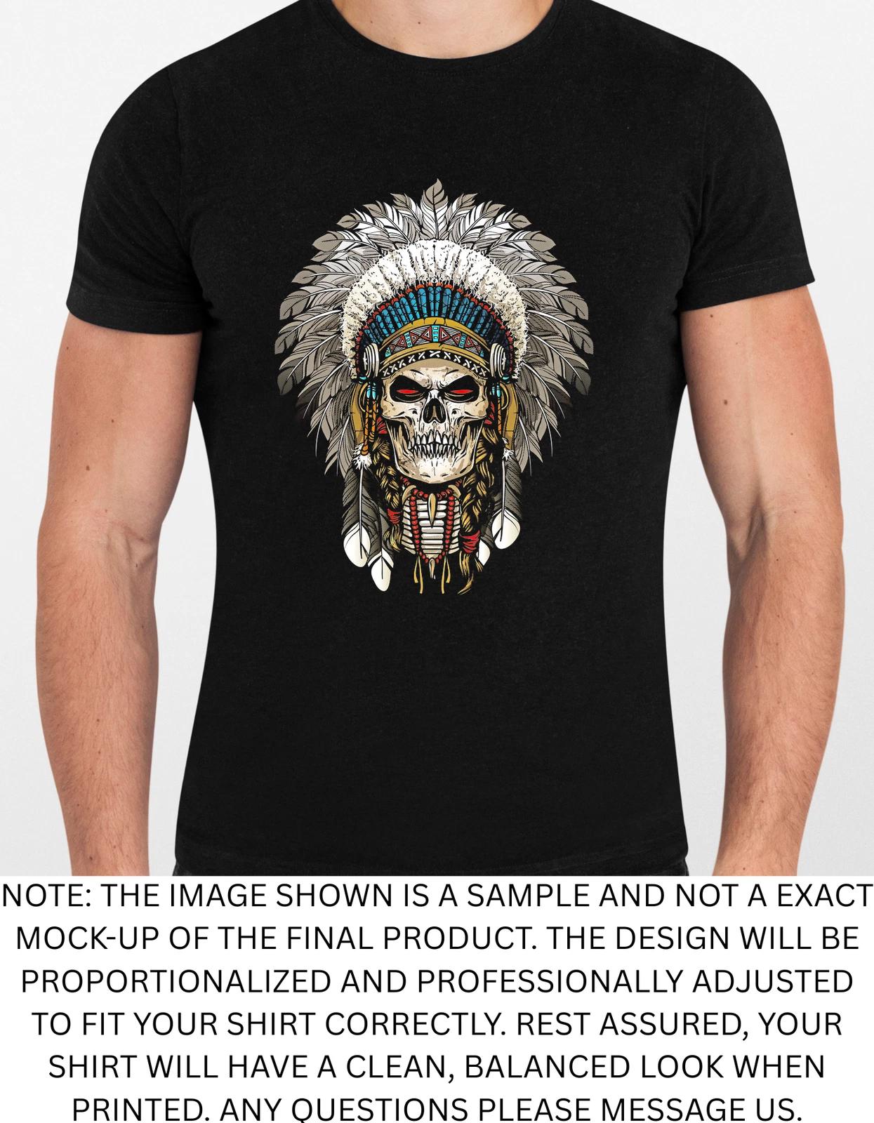 Men s and Women s T-shirts Indian Skull Graphic XXL