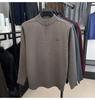 Men's Autumn/Winter Embroidered Knit Sweater: Zipper Stand Collar, Middle-aged Style, Fashionable & Thick, Versatile Warmth