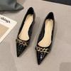 Fashion Women's Summer Footwear Black Shoes for Woman 2025 with Medium Heeled Square Office Pointed Toe Fashion Pumps Spring Mary Jane