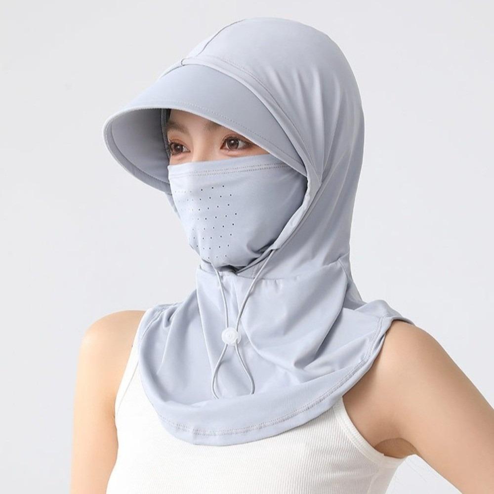Adjustable Cycling Sun Protection Mask Ice Silk Sunscreen Full Face Cover Balaclava Hat  Outdoor