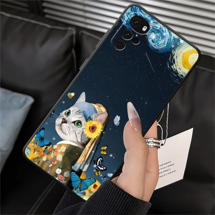 Phone Cover Case for Motorola Moto G22 Edge40 G50 G32 G52 G53 G30 G60s Edge 20 Pro 30 Lite G71 G51 G73 Cute Cartoon Cat