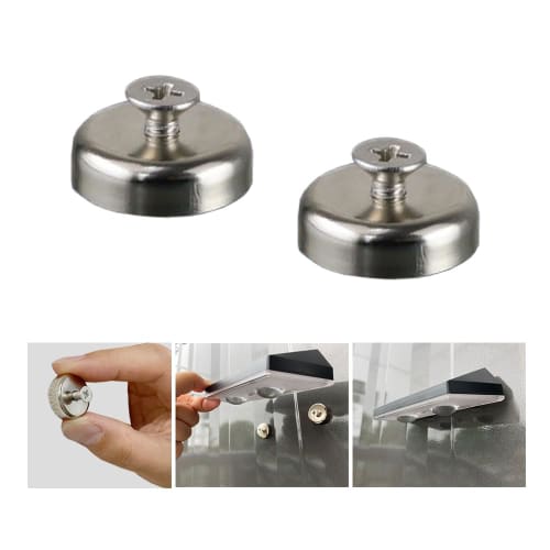 SKD Magnetic Hooks with Screws, Super Strong, Rust-Resistant, Stainless Steel, Wall Mount, C056 (Set of 2)
