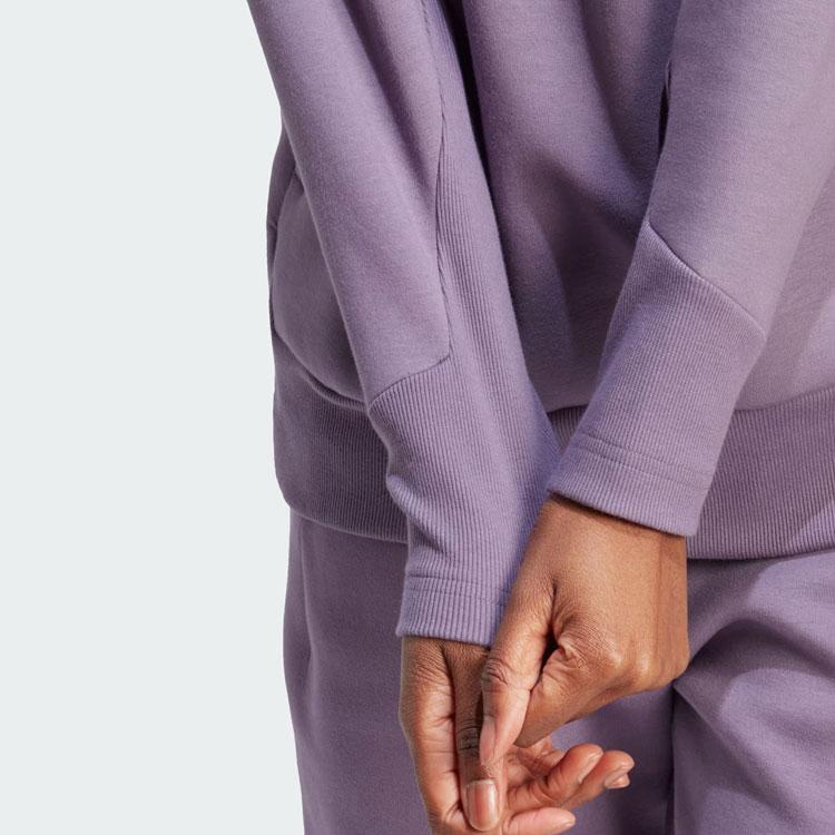 Adidas SS24 True Healing Series Z.N.E. Overhead Hoodie Solid Color Logo Sports Casual Hoodie Women Hoodies Dark-Gray Purple IN5123