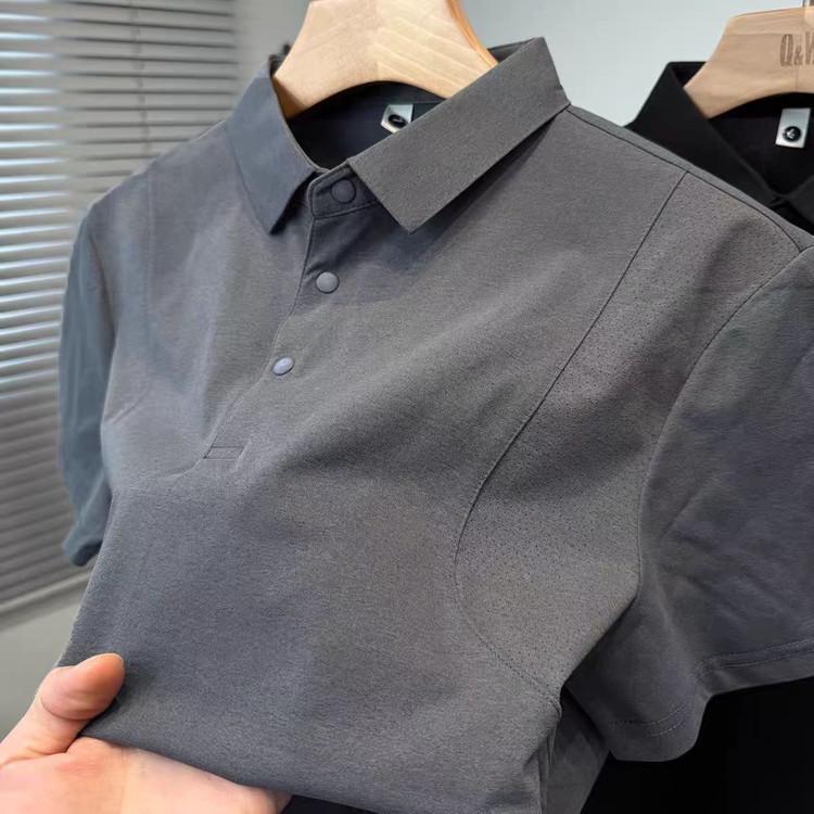 Men's Quick-Dry Patchwork Polo Shirt – Breathable, Versatile, High-End Casual Sports Summer Top