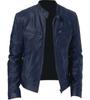 Autumn and winter spot new business pu rest leather jacket business gentleman thermal zipper cardigan decoration