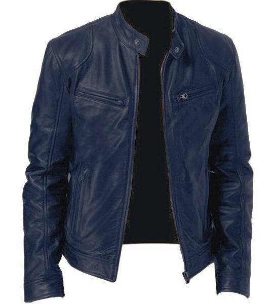 Autumn and winter spot new business pu rest leather jacket business gentleman thermal zipper cardigan decoration
