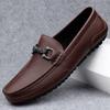 2025 Retro Fashion Men's Doudou Shoes Trend One-pedal Lazy Shoes Summer Low-top British Style Small Leather Shoes