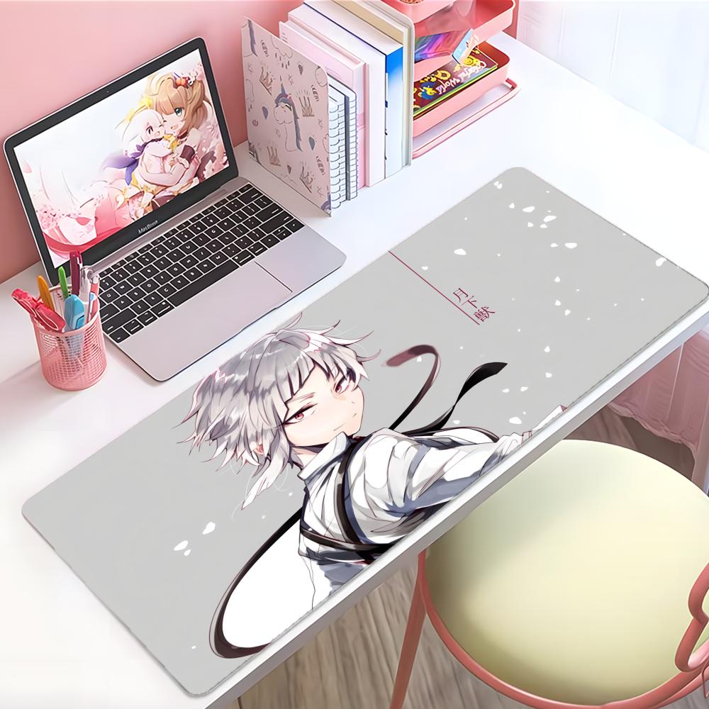 Cool Stylish Anime Bbungo Stray Dogs Mouse Pad Large Thick Desk Pad Stitched Edges Gaming Mouse Mat For Pc