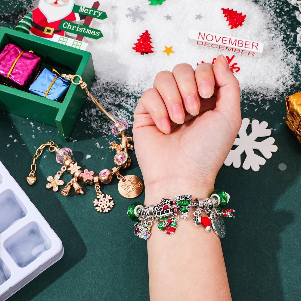 Christmas 24 Cell Cartoon Charm Bracelet Gift Box With Zinc Alloy Material For Women And Men