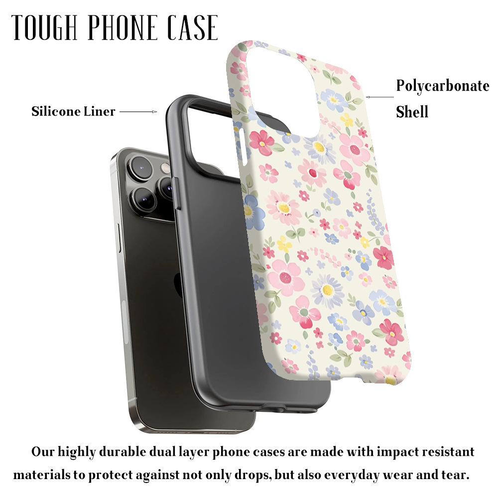 Floral Magnetic Phone Case for Apple 17 Pro Max, 2-in-1 Double-Layer Protective Design