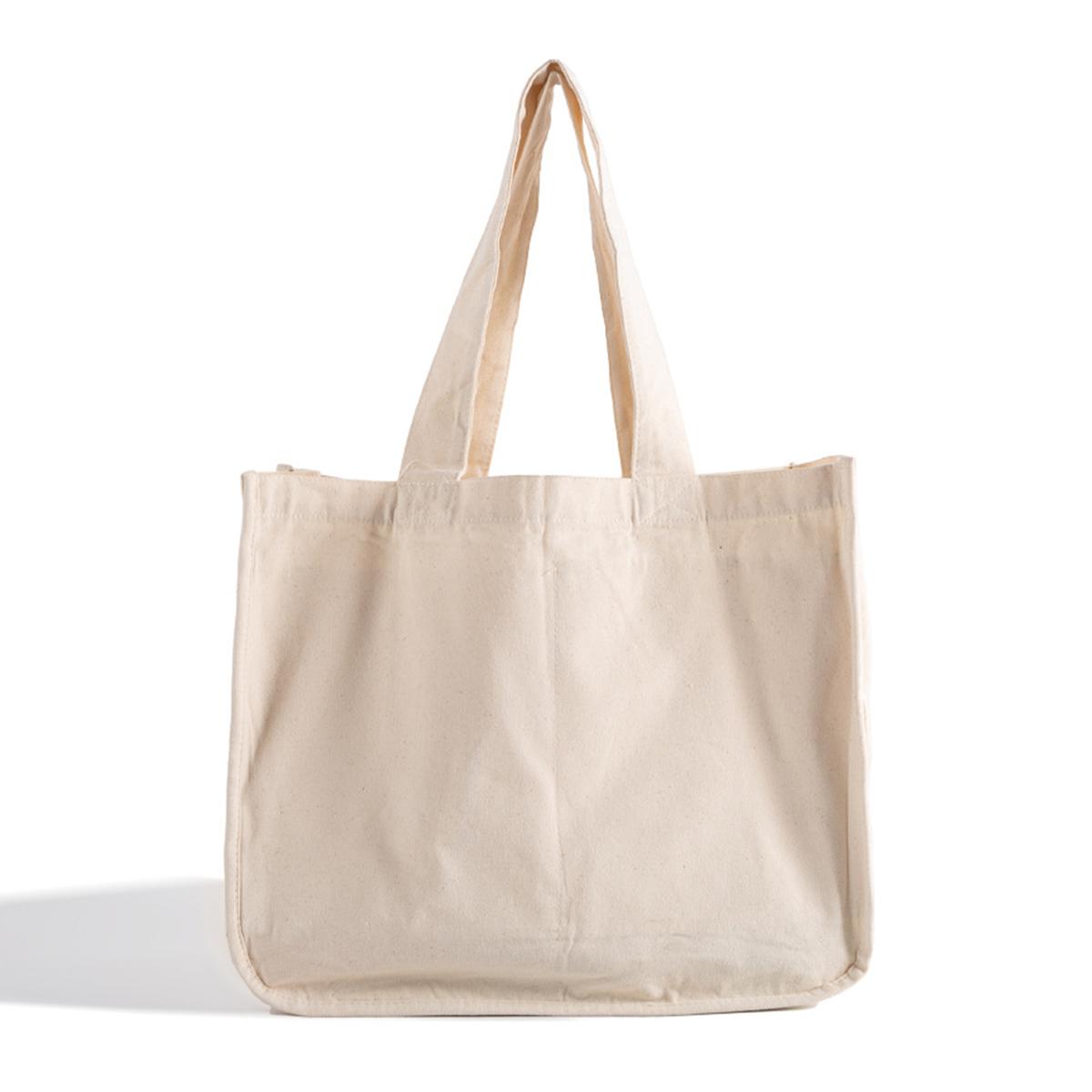 

Холщовая сумка для продуктов, сумка-шоппер для продуктов с 6 внутренними карманами, моющиеся складные многоразовые холщовые сумки для покупок, пляжные сумки для пикника