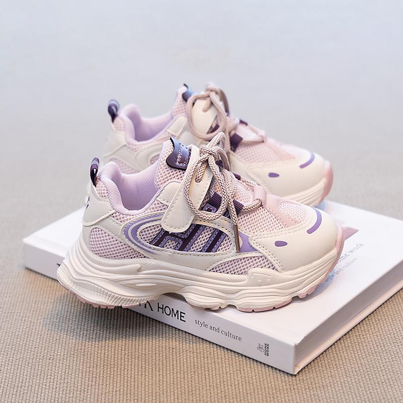 Girls Mesh Sneakers Spring and Autumn 2025 New Boys Breathable Casual Shoes Medium and Older Children's Mesh Shoes Children's Dad Shoes