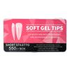 550pcs Seamless Frosted Nail Tips: Water Drop, Trapezoid, Oval Almond Shapes with Foldable White Box