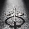 CAOSHI Newly Designed Silver Color/Gold Color Finger Rings Cross Brilliant Cubic Zirconia Jewelry Wedding Accessories for Women
