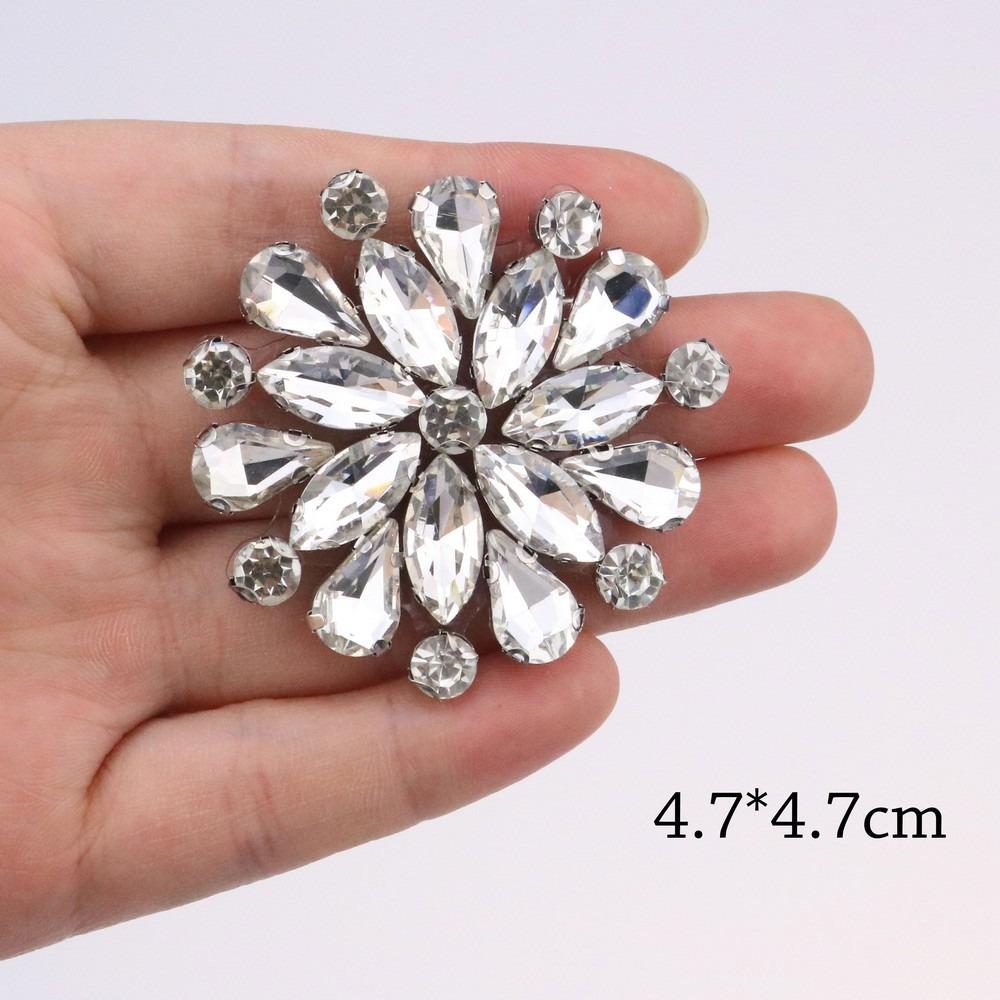 Crystal Beaded Rhinestone Patches Glue Back Rhinestone Applique Elegant Beading Applique 08
