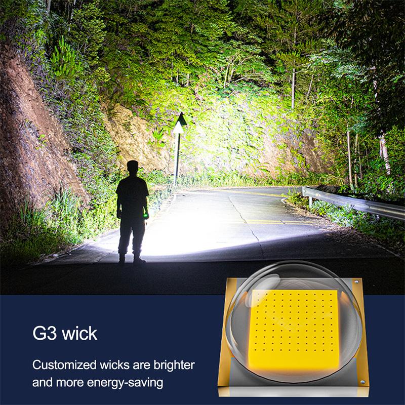 Portable Usb Glare Rechargeable Flashlight Waterproof Power Used Torch
