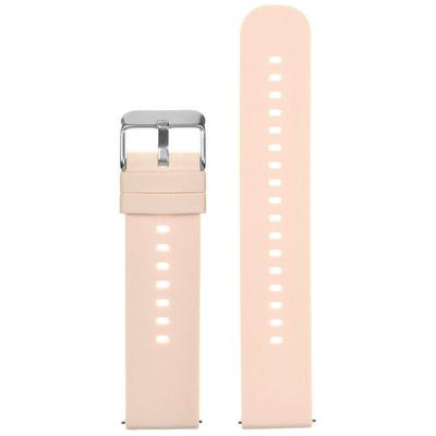 Rubber Watch Strap U27 - Light Pink/Silver - 20Mm