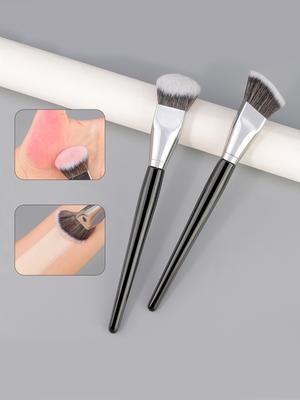 Wooden Handle Foundation Makeup Brush Contouring Blush for Women Professional Cosmetics Powder Facial Brush for Daily and
