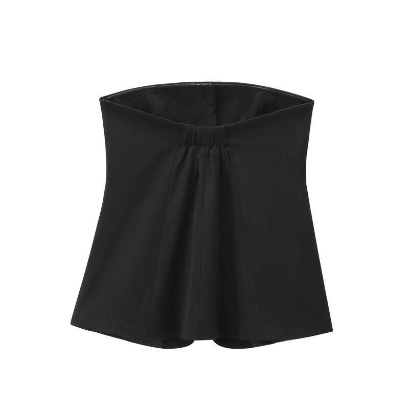 Fashion Wind 2024 New Fall Women's Clothing Cold-Shoulder Bodycon Corset Tops High Waist Flared Pants 4987326