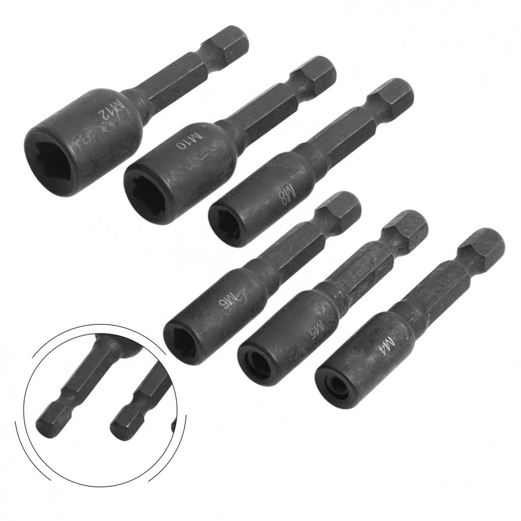 6pcs Screw Tap Socket Adapter Set 412mm Extension Bar for Electric Drills