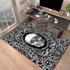 1PC Skull Dark Gothic Pattern Printed Carpet Rug for Living Room Bedroom Home Sofa Decoration,Non-slip Floor Mat Floor Mat