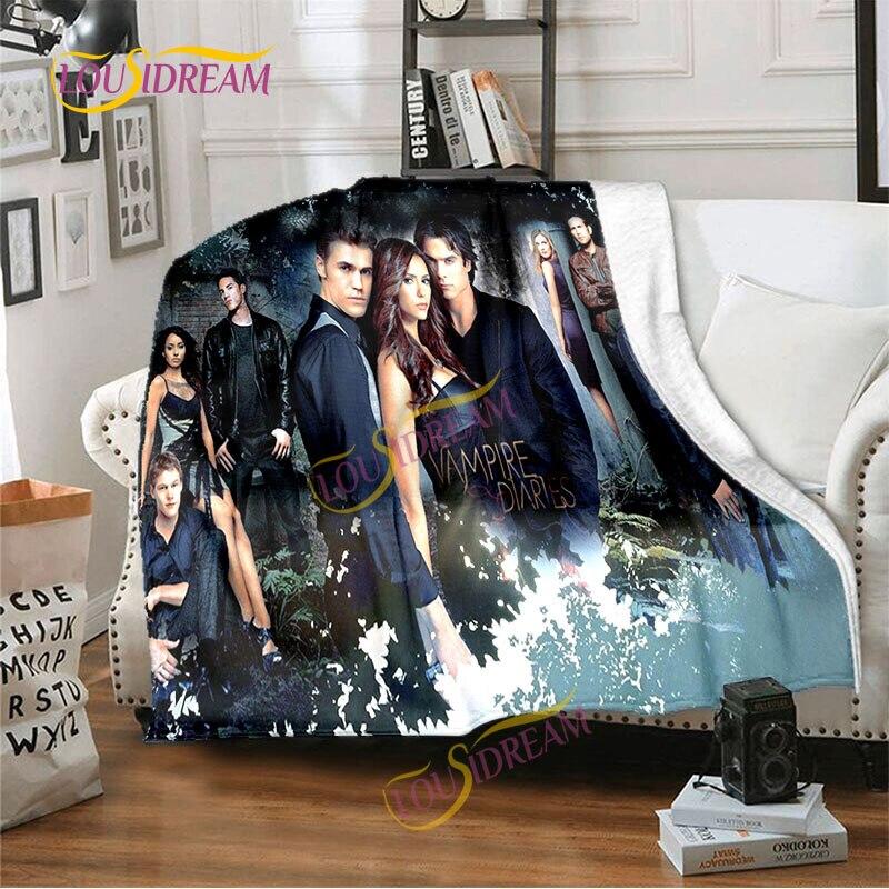 The Vampire Diaries-Decke, 3D-Druck, Flanelldecke, Bürodecke für Mittagspause, Sofabettdecke, Steppdecke, Picknickdecke