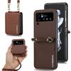 LC.IMEEKE L1 for Samsung Galaxy Z Flip3 5G Case Leather+PC Phone Cover with Straps Card Slots