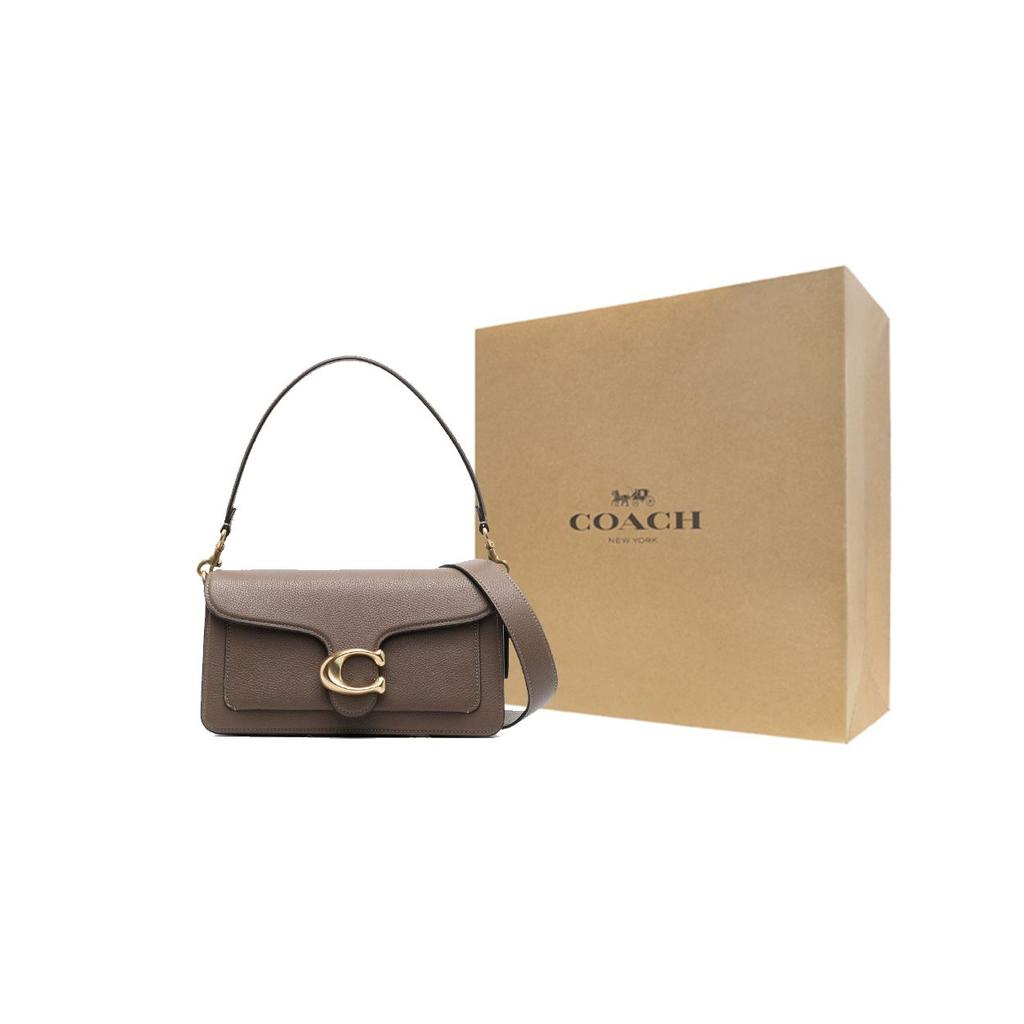 Coach Tabby 26 Druckknopfverschluss Polierte Textur Leder Handtasche Mittel Damenhandtaschen Dunkelbraun CH857-B4CBD