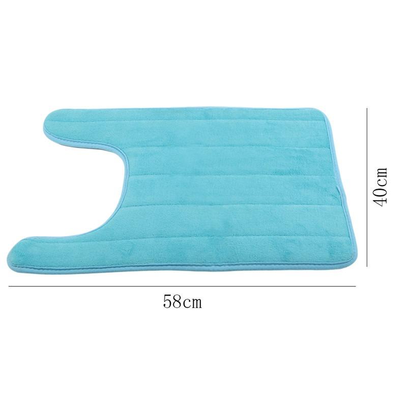U-shaped Toilet Bath Mat Memory Foam Toilet Mat Soft Anti-Skid Water Absorbing Door Mat Bathroom and Home Decoration Carpet